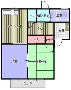 コンフォートおがたB棟【1階】の間取り