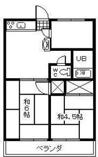 柚の木田ハイツ【2階】の間取り