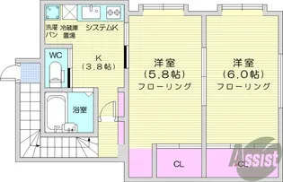 2Kの間取り画像