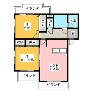 グランディーナ弐番館【2階】の間取り