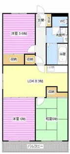 山の手マンションII【3階】の間取り