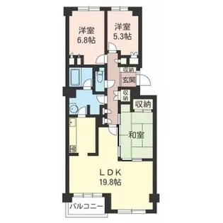 コモア六浦 六番館【6階】の間取り