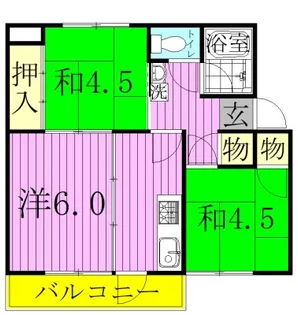 舎人吉岡ハイツ【3階】の間取り