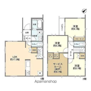 埼玉県さいたま市見沼区大字南中丸【一戸建】の間取り