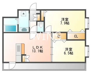 福岡県福岡市東区香椎駅前2【マンション】の間取り