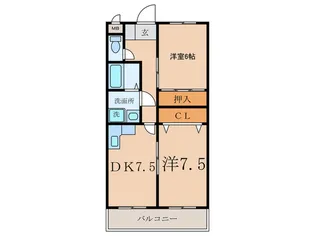 グローリアス松山【3階】の間取り