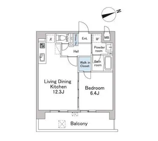 1LDKの間取り画像