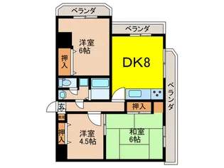 サンパレス21御影山手【3階】の間取り