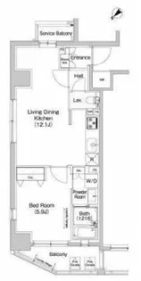プラウドフラット東中野【8階】の間取り