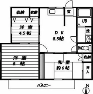ヒルロック武蔵台【2階】の間取り