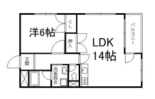 1LDKの間取り画像