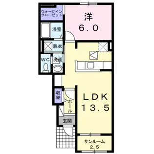 シエスタ湖畔【1階】の間取り