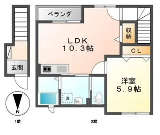 グリーンハイツ フジタ【2階】の間取り