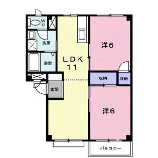 サニーサイドA【2階】の間取り