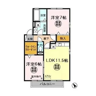 ロイヤルガーデン高萩 A・B【2階】の間取り