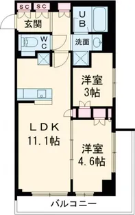 クレストコート旗の台【2階】の間取り
