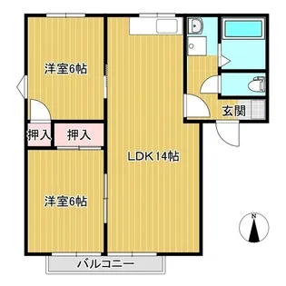 旭レジデンスA【2階】の間取り