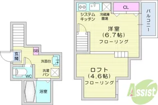RIZEST Peace東照宮【2階】の間取り