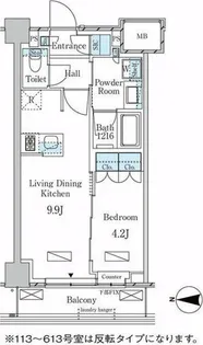 ラティエラ武蔵小杉【4階】の間取り