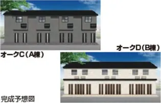 オークD B棟【2階】の外観