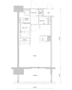 エンクレストベイ天神EAST【6階】の間取り