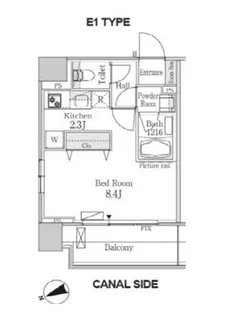 パークフラッツ芝浦【7階】の間取り