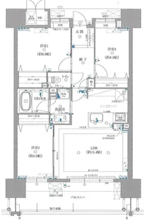 オーヴィジョン山口駅前セントラルスクエア【3階】の間取り