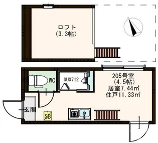 ハーモニーテラス貫井【2階】の間取り