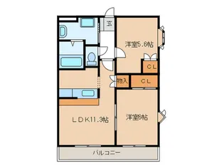 プラスパ・ダイトク【3階】の間取り