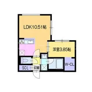 ラ・シュエット栄通C【2階】の間取り