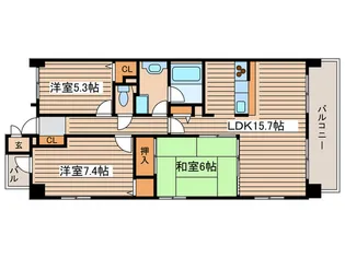 グランド-ル泉【9階】の間取り