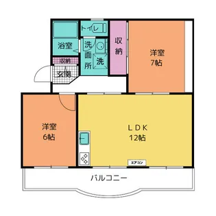 青山ハイツ B棟【1階】の間取り