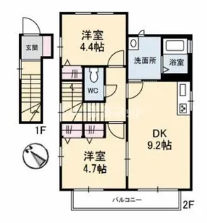 シェソワみずほA【2階】の間取り