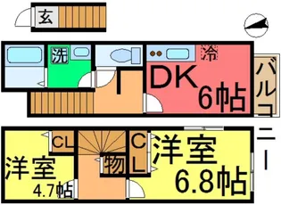 ウラノス小松川【2階】の間取り