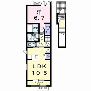 セリシールI【2階】の間取り
