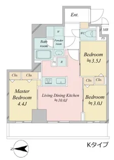 ドゥーエ王子神谷【4階】の間取り