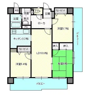 ルネッサ扇町【5階】の間取り