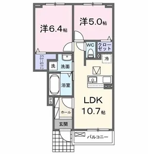 ミモザ2【1階】の間取り
