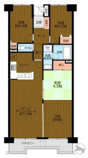 ラブリハイツ久里浜【9階】の間取り