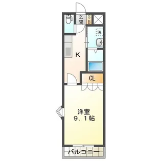 コーポブリリアント【2階】の間取り