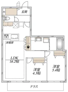 Le Noir(ルノアール)【1階】の間取り