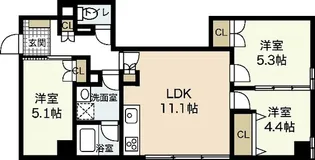 オークスビル【5階】の間取り