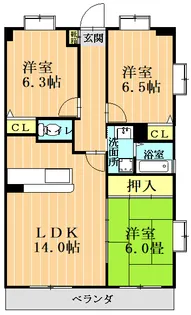 山王団地壱番館【5階】の間取り