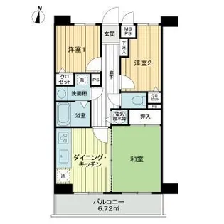 ライオンズマンション所沢東【2階】の間取り