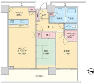 スカイプラザ・ステーションタワー・タワー棟【4階】の間取り