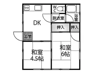 旭アパートB棟【2階】の間取り