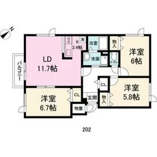 シルク・ローブ【2階】の間取り