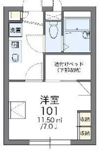 レオパレスヤマザキ【1階】の間取り
