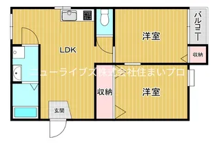 パールハイツ野里【1階】の間取り