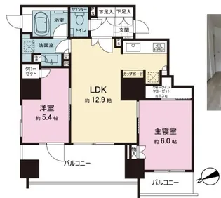 パークリュクス虎ノ門【14階】の間取り